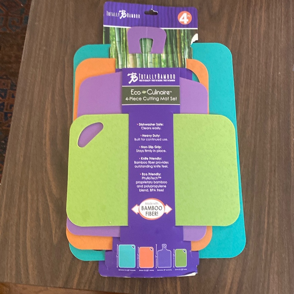 4 bamboo cutting boards sustainable eco-friendly made from bamboo fiber